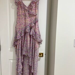 Astr Pink and Purple Floral Dress